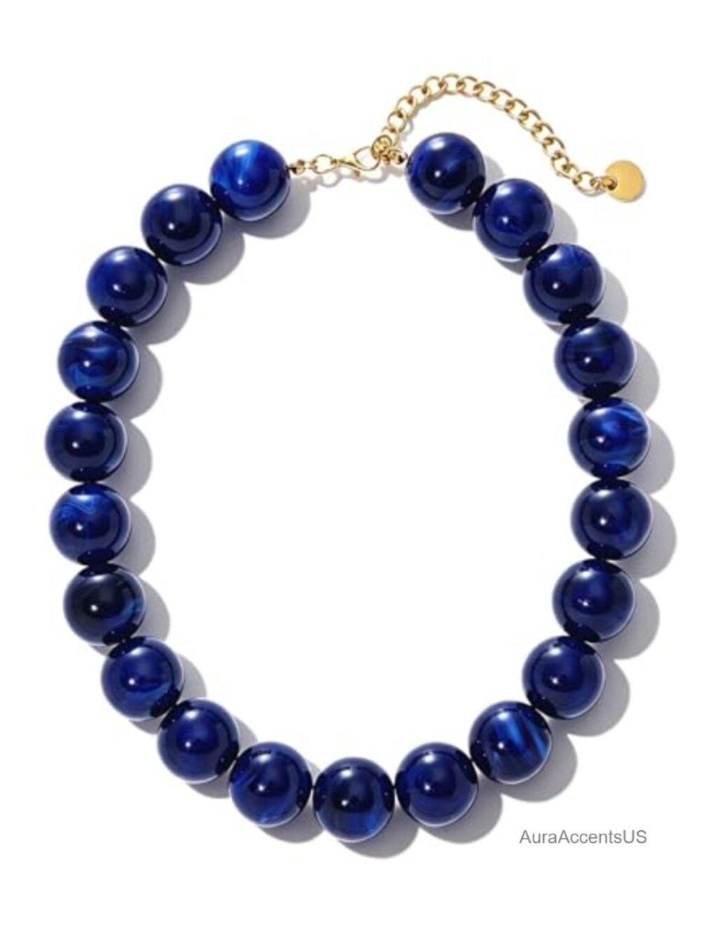 Chunky Beaded Necklace Boho Statement Choker Handmade Resin Jewelry